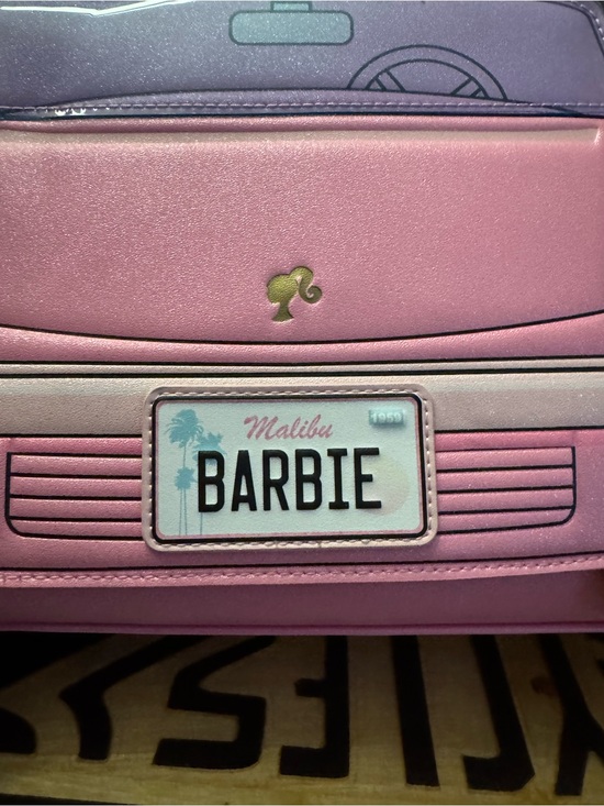 Barbie Handbags - Barbie Pink and Light Pink Malibu License Plate Crossbody Bag